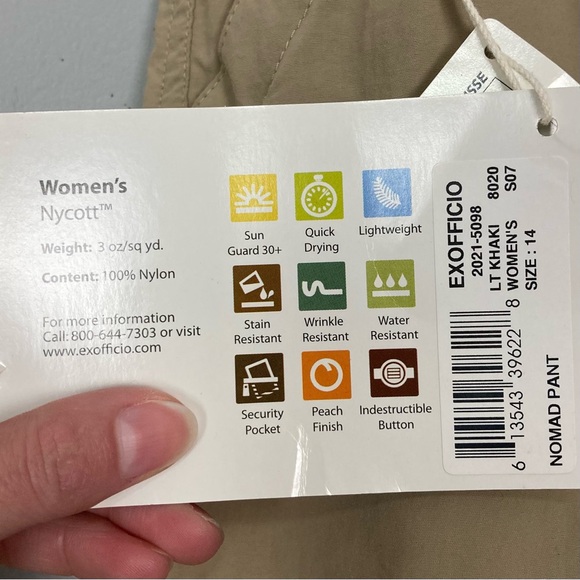 Exofficio Nomad Hiking Pants Women’s Size 14 Lightweight Outdoor Travel Pockets - Picture 7 of 7